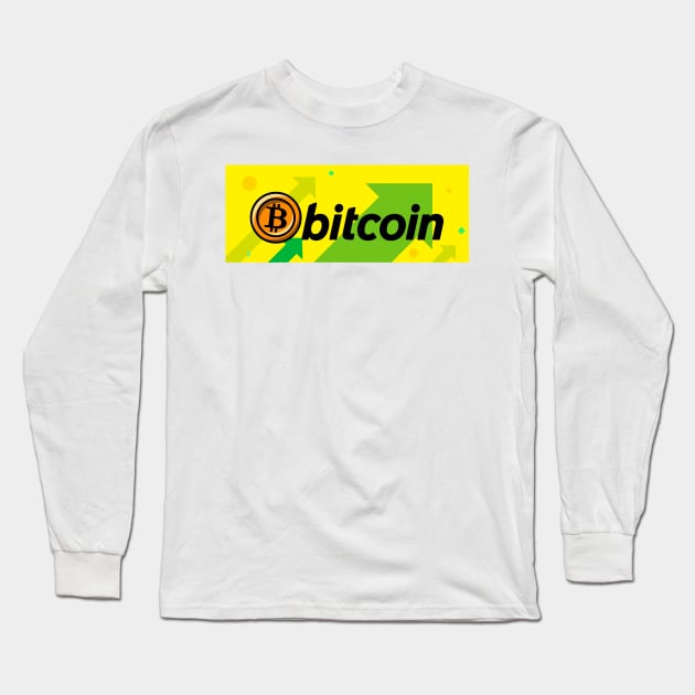 bitcoin uptrend typography, bullish trend, Long Sleeve T-Shirt by Akman